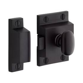 Sh553088mb Signature Hardware Pitkin Brass Cabinet Latches With Oval Knob - Matte Black