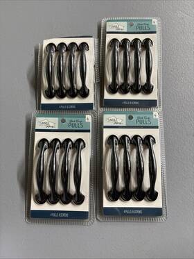 Simple Stylings 672125085042 Black Finish Drawer Pulls With Screws 4 Inch