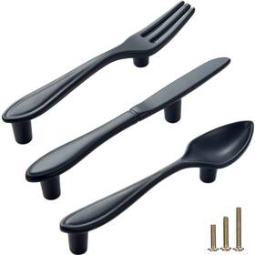 Dcs-ls-2-3-12 Sinyiol 3pcs Funny Cutlery Tableware Cabinet Pulls Creative Spoon Fork Knife Shape 3 Inch
