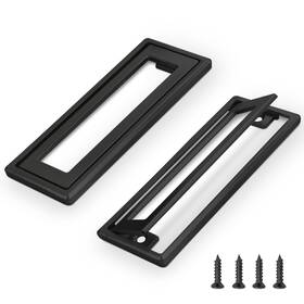Snomel 410461201727 2pcs Black Square Recessed Flush Door Pull 4.53 1.77inch Handles For Cab Inch