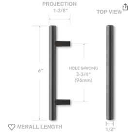 X002xgg2zh Solid Stainless Steel Euro Cabinet Pull Rubbed Bronze3-3/4 Hole Centers