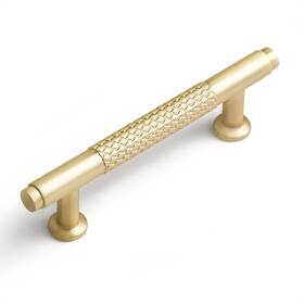 Sorwduerm 791966255220 5 Pack Brushed Gold Cabinet Pulls 3 Inch Hole Centers Knurled Style
