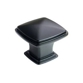 South Main Hardware 841511107877 1-1/4 Inch Flat Black Traditional Square Cabinet Knob 25-pack