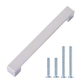 Sh205-pc-10 South Main Hardware Short Modern Cabinet Handle 8.94 Inch Length 7.56 Hole Center Polished Chrome