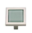 230-gr Spa Homewares 1-3 Nickel Atlas Green Square Brushed Brn Knob