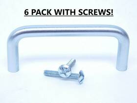 34-7155 Stanley 6-pack Usa 3 Inch Wire Cabinet Drawer Knob Pull Satin Chrome Solid Brass Es