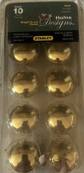 S824-359 Stanley Hardware Spv8011 Round Knobs In Polished Brass 10 Pack