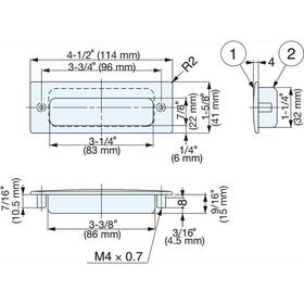 Hh-ks114s Sugatsune - Stainless-steel Recessed Pull / Flush Handle