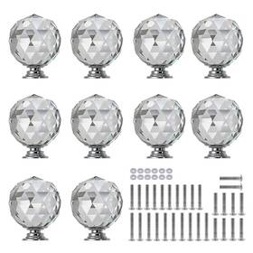 43398-24554 Sunmall 10 Pcs 30mm Round Diamond Crystal Cabinet Knobs Drawer Pull Handle Kitchen Do