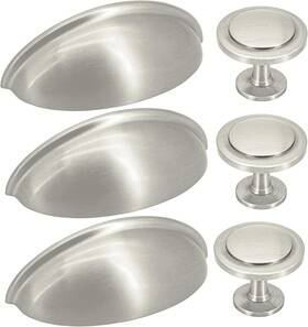 Sunriver 632016305147 30packs Kitchen Cabinet Cup Pulls 15 Pcs Brushed Nickel