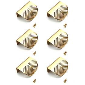 Susenya 770343753634 Bathroom Cabinet Pulls 6pcs Leaf Shaped Brass Back Mount Finge