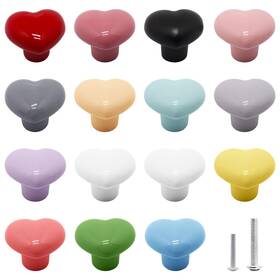 Sw20230609-00003 Swzhai 15 Pcs Glossy Ceramic Cabinet Knobs Heart Shaped Drawer Dresser Kitchen Ca