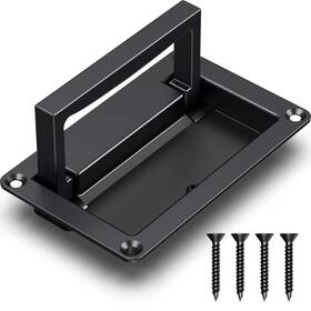 Syine 601968477301 Black Zinc Alloy Recessed Door Pull Handle Flush F
