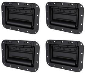 500-130az4900 Tch Hardware 4 Pack Large Spring Loaded Steel Recessed Handle Black With Padded G