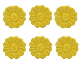 Tec-knob09-6c Tecrio 6pcs Vintage Floral Daisy Ceramic Dresser Drawer Knobs Elegant Cabinet Cupboa