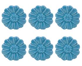 Tec-knob09-6f Tecrio 6pcs Vintage Floral Daisy Ceramic Dresser Drawer Knobs Elegant Cabinet Cupboard