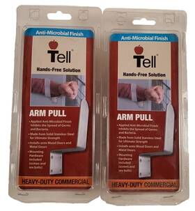 Tell 737874719270 Lot Of 2 2in L Satin Silved Stainless Steel Dolr Pull Arm Door