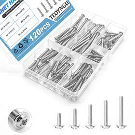 B0d87j4dv4 Teoyngu 120pcs Assortment Cabinet Pull Knob Screws M4x16 18 20 25 30mm Metal Phi