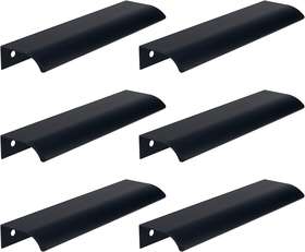 Ars0997 Tighall 6pcs Aluminum Alloy Black Finger Edge Pull Concealed Handle Tab P