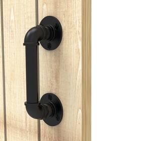 Dhgd01 Toimiotoim 9.6 Inch Pipe Barn Door Pull Handle Black Rustic Industrial Grab Bar Sliding Doo
