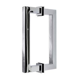 Top Hardware 364061581145 304 Grade Tubular Back To Shower Door Pull Handle 8inch Square Mirror Chrom