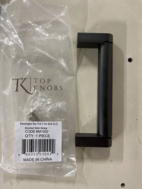 M1001 Top Knobs Pennington 3 Inch Center Handle Pull - Bar Pulls Collection Brushed