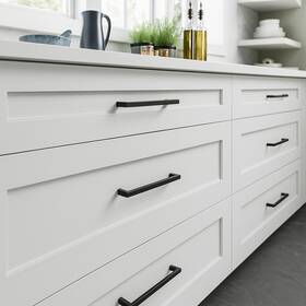 M1153 Top Knobs New Square Bar Pull 8 13/16 Inch C-c - Flat Black