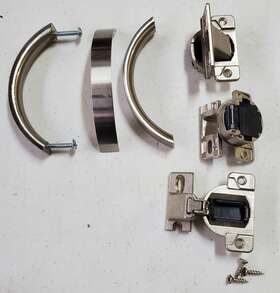 M394 Top Knobs 15 Sets Nouveau Series Arch Cabinet Pull Hinges - Satin Nickel