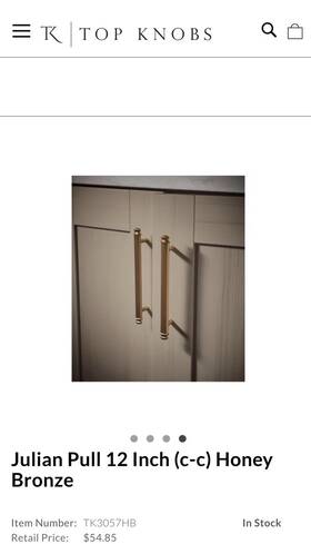 Top Knobs Tk3057hb Julian Pull 12 Inch C-c Honey Bronze
