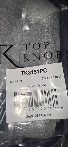 Tk3151 Top Knobs Morris 3-3/4 Inch Center To Handle Cabinet Pull - Chrome