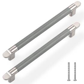 P20-192n-5 Trustmi Cabinet Pulls 5 Hole Centers 7-1/2 Inches Brushed Nickel Grey