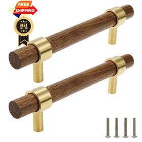 Tsnamay Tscp4095 Drawer 5.51 Inch /140mm Pulls Brass Walnut L5.51 H3.78 Two Hole