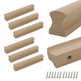 Tscp4802 Tsnamay 6pcs Unfinished Beech Wood Solid Furniture Pulls Handles Unpainted Paintable