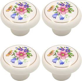 Hx157 Tverghvad Ceramic Hand Painted Drawer Knobs 4 Pack Vintage Flower Cabinet
