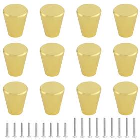 Uenhoy Uenhoy210901-015 12 Pack Polished Gold Cabinet Knobs Drawer Cone Shaped Solid Dresser