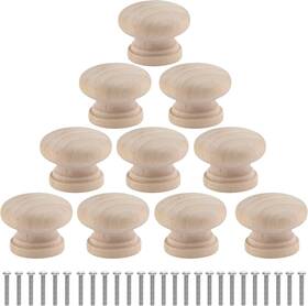 Uenhoy211203-003 Uenhoy 30 Pcs Round Wooden Cabinet Knobs 1-1/8 Inch 28mm Unfinished Pulls K