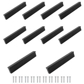 0744bl Ulifestar 10 Pack Cabinet Pulls Handles Aluminium Alloy Drawer Black 96mm Spacing