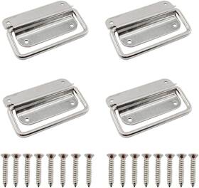 0804 Ulifestar 4 Pack Stainless Steel Wardrobe Handle Foldable Boat Hatch Latch Cabinet Liftin