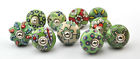 Unbranded Set Of 10 Beautiful Sky Blue Ornate Floral Ceramic Cupboard Cabinet Knobs Drawer 065644817896