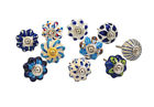 Unbranded Set Of 10 Blue And White Hand Painted Ceramic Pumpkin Knobs Cabinet Drawer Handl 065644802892