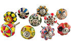 Unbranded Set Of 10 Multicolor Ceramic Porcelain Pottery Cabinet Knob Drawer Pulls Furnitu 065644817681
