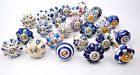 Unbranded Set Of 25 Blue And White Hand Painted Ceramic Pumpkin Knobs Cabinet Drawer Handl 065644804322