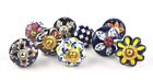 Unbranded Set Of 8 Blue Floral Door Cupboard Cabinet Knobs Drawer Pulls Small 1.5 Diamet 065644820216