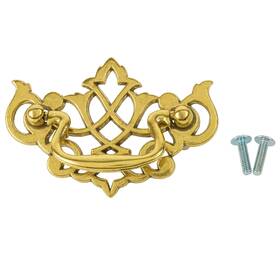 Uniqantiq Hardware Supply 724172801899 Queen Anne Chippendale Satin Brass Drawer Bail Pull Centers 21/2 Inch Handle Fo
