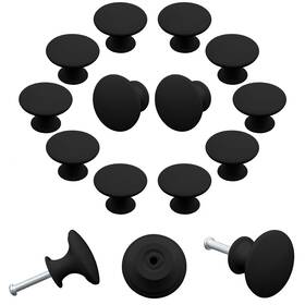 Unlorspy20230627-005 Unlorspy 12 Pcs Matte Black Round Kitchen Cabinet Knobs 30mm/1.18 Inch Dia M