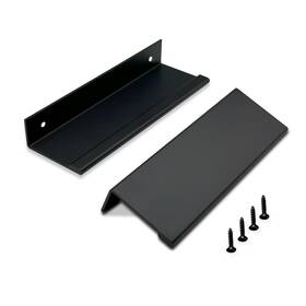 Unmar 602697360681 5 Inch Pack Black Matte Finger Pulls Modern Cabinet Kitchen Drawer Flat Kno
