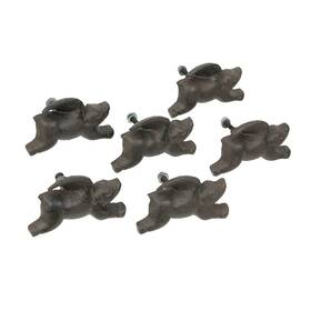 Ux4444 Upper Deck Set Of 6 Cast Iron Flying Pig Drawer Pulls Decorative Cabinet Knobs Home Decor