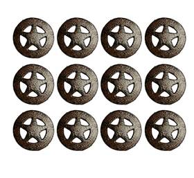 Urbalabs Nutrition 619175627099 Western Rustic Texas Star Cast Iron Kitchen Cabinet Brown