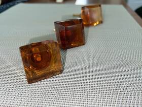 Urban Outfitters 753848394243 3 Pcs Amber Crystal Knobs Glass Cabinet Cabinets Cupboard Knob