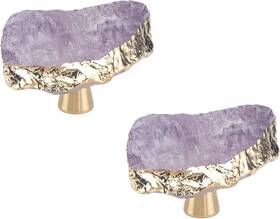Dyx1018 Utalind 2 Pcs Crystal Knobs For Dresser Drawer Cabinet Handles Pulls Stone Fur